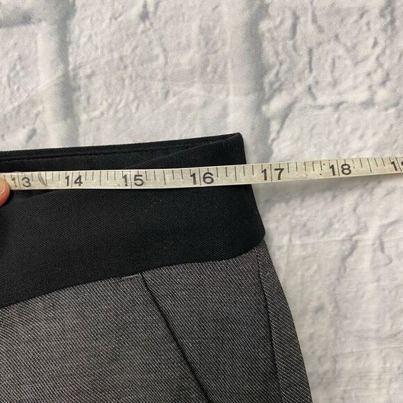 Express columnist women 10 mid rise ankle flat front dress pants grey & black - Picture 9 of 10